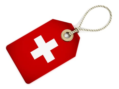 Swiss flag on isolated tag.