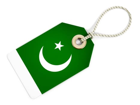 Pakistani flag on isolated tag.