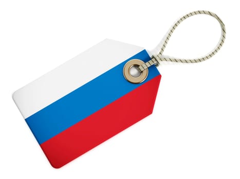 Russian flag on isolated tag.