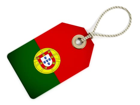 Portugal flag on isolated tag.