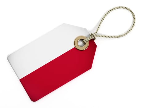 Poland flag on isolated tag.