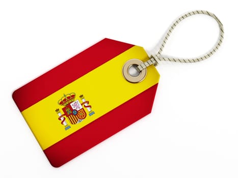 Spanish flag on isolated tag.
