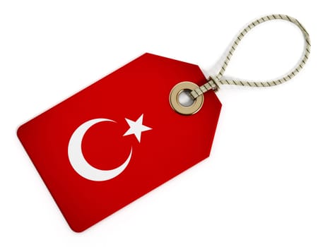 Turkish flag on isolated tag.