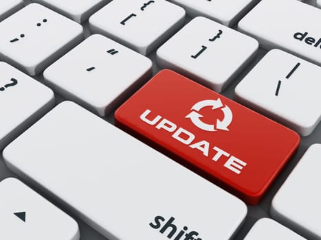 Red update key on computer keyboard