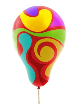 Multi colored balloon isolated on white background