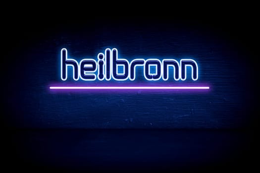 Heilbronn - blue neon announcement signboard