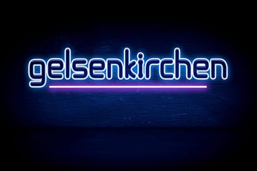 Gelsenkirchen - blue neon announcement signboard