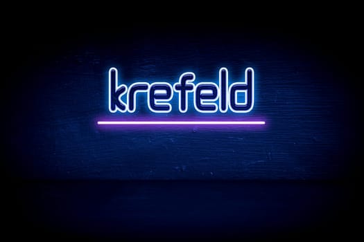 Krefeld - blue neon announcement signboard