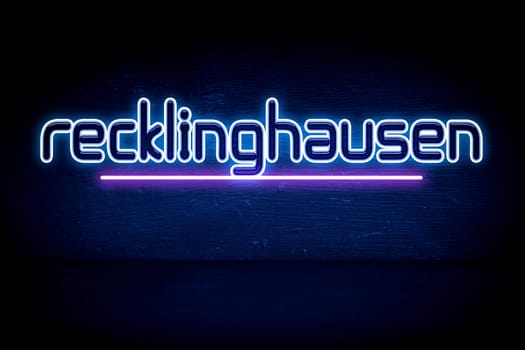 Recklinghausen - blue neon announcement signboard