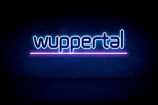 Wuppertal - blue neon announcement signboard