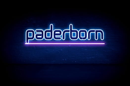 Paderborn - blue neon announcement signboard