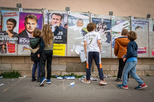 Lyon - Rhone Alpes Auvergne - France - 06 April 2022 - view of the French candidates for the 2022 presidential elections