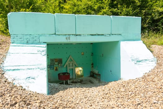 Neberdzhaevskaya, Russia - July 24, 2021: One of the sources of the complex of springs "Holy handle"" in the Krymsky district of the Krasnodar Territory, not far from the village of Neberdzhaevskaya"