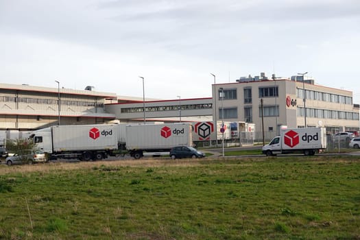Verteilzentrum des Logistikunternehmens DPDgroup, früher Deutscher Paketdienst, Nordrhein-Westfalen, Deuschtland, Erftstadt-Lechenich