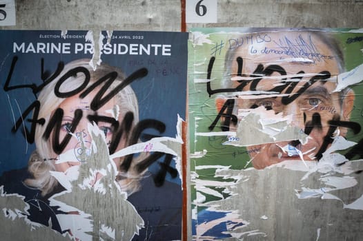 Lyon - Rhone Alpes Auvergne - France - 06 April 2022 - view of the French candidates for the 2022 presidential elections