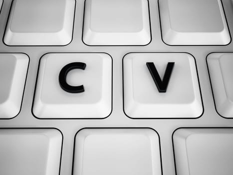 C and V letters on white keyboard keys.