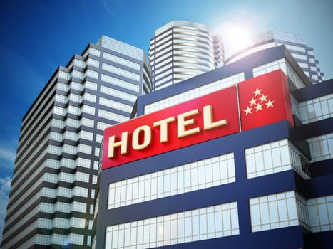 Hotel building against the sky.
