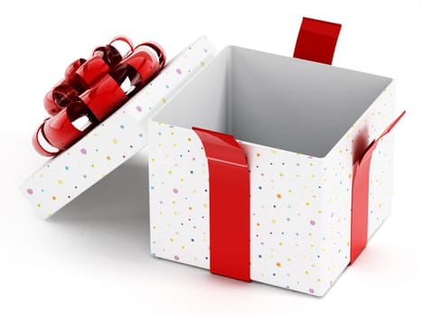 Open giftbox isolated on white background.