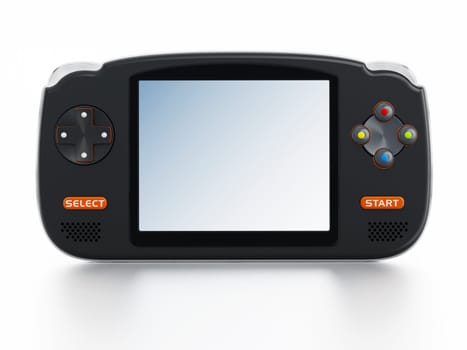 Retro handheld video game device isolated on white background