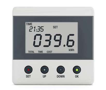 Energy meter isolated on white background