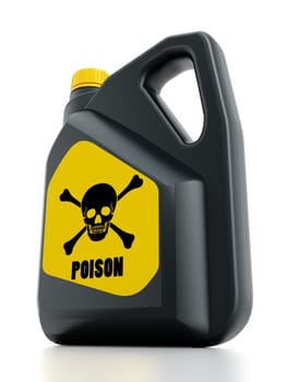 Poison plastic can isolated on white background