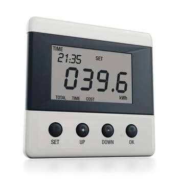 Energy meter isolated on white background