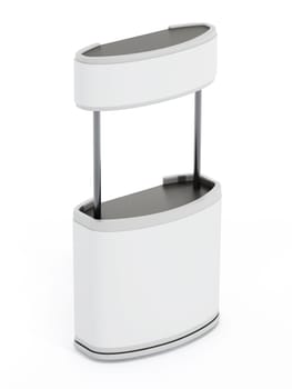 White promotion stand isolated on white background