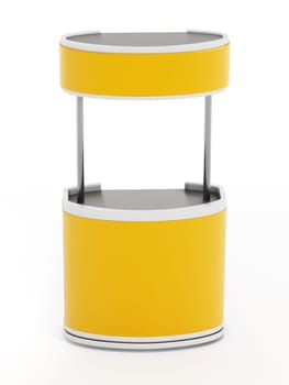 Yellow promotion stands isolated on white background