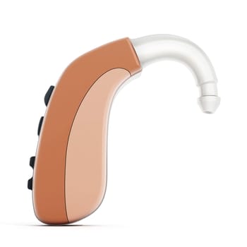 Ear aid or hearing aid isolated on white background