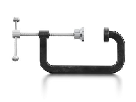 Vice isolated on reflective white surface