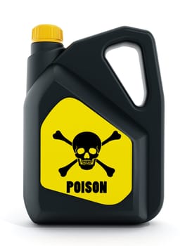 Poison plastic can isolated on white background