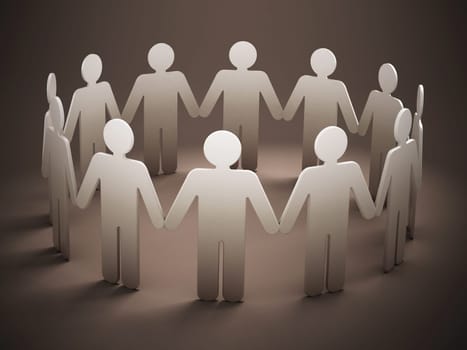 People holding hands with soft shadows