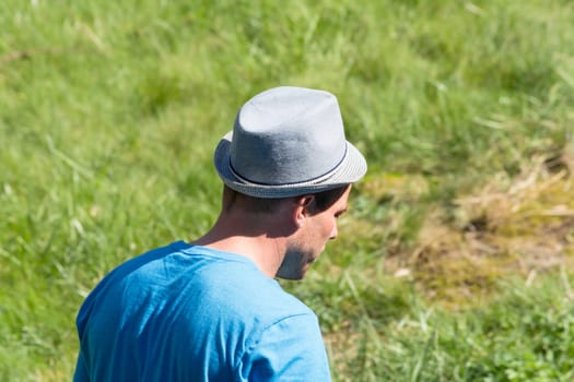Portrait of handsome young man with modern trendy hat