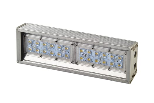 Outdoor LED lamp on white insulated background. High quality photo