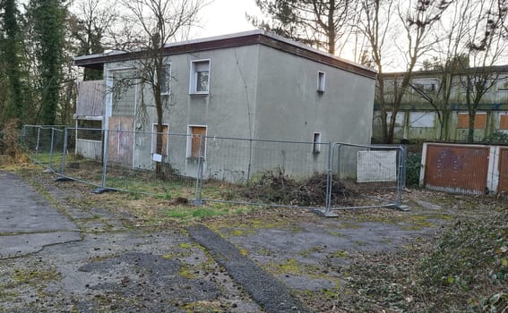 Old abandoned Lost Place a container housing complex for refugees