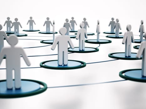 Human network concept with circles connecting people