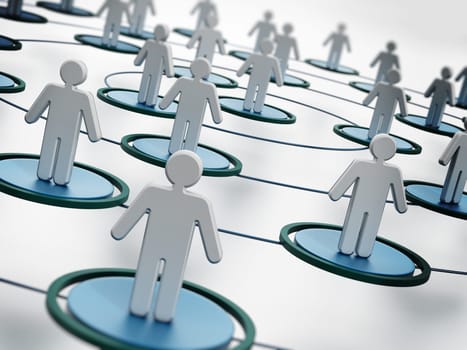 Human network concept with circles connecting people