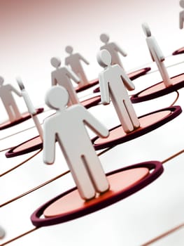 Human network concept with circles connecting people