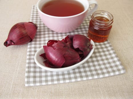 A cup of red onion peel tea