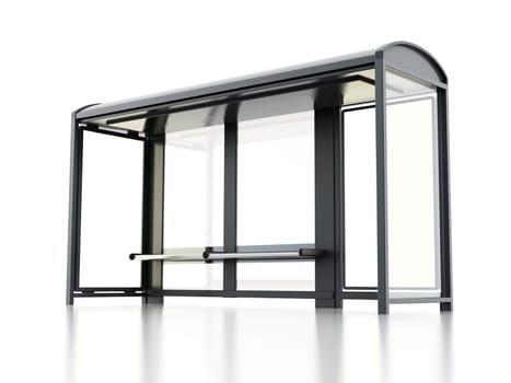 Bus stop with blank poster places isolated on white background