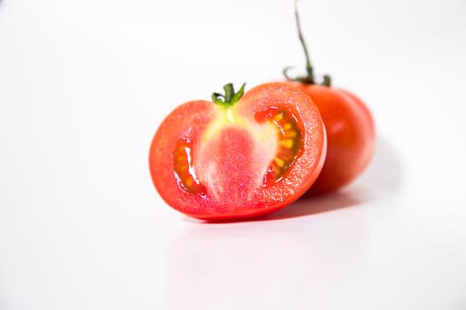 Fresh Slice Red  Tomato Pieces. Natural Raw organic healthy vegetable Salad