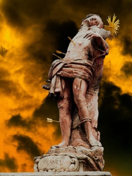 In the flames