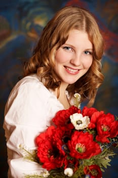 Lady with flowers