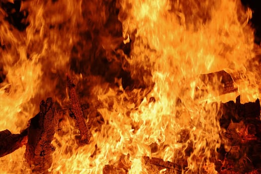 A big fire in the night