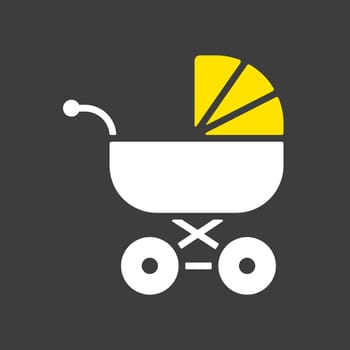 Stroller baby, carriage vector glyph icon. Graph symbol for children and newborn babies web site and apps design, logo, app, UI