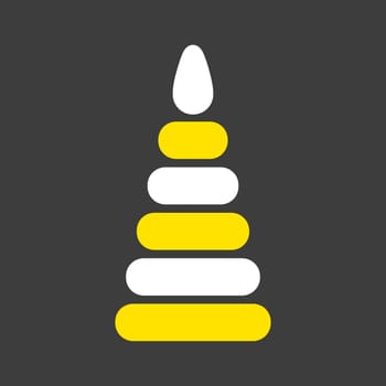Pyramid toy vector isolated glyph icon. Graph symbol for children and newborn babies web site and apps design, logo, app, UI