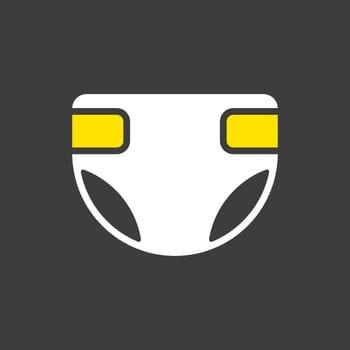 Diaper design vector isolated glyph icon. Graph symbol for children and newborn babies web site and apps design, logo, app, UI