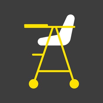 Baby chair vector isolated glyph icon. Graph symbol for children and newborn babies web site and apps design, logo, app, UI