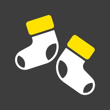 Baby socks bootees vector glyph icon. Graph symbol for children and newborn babies web site and apps design, logo, app, UI