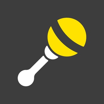 Baby rattle toy vector isolated glyph icon. Graph symbol for children and newborn babies web site and apps design, logo, app, UI